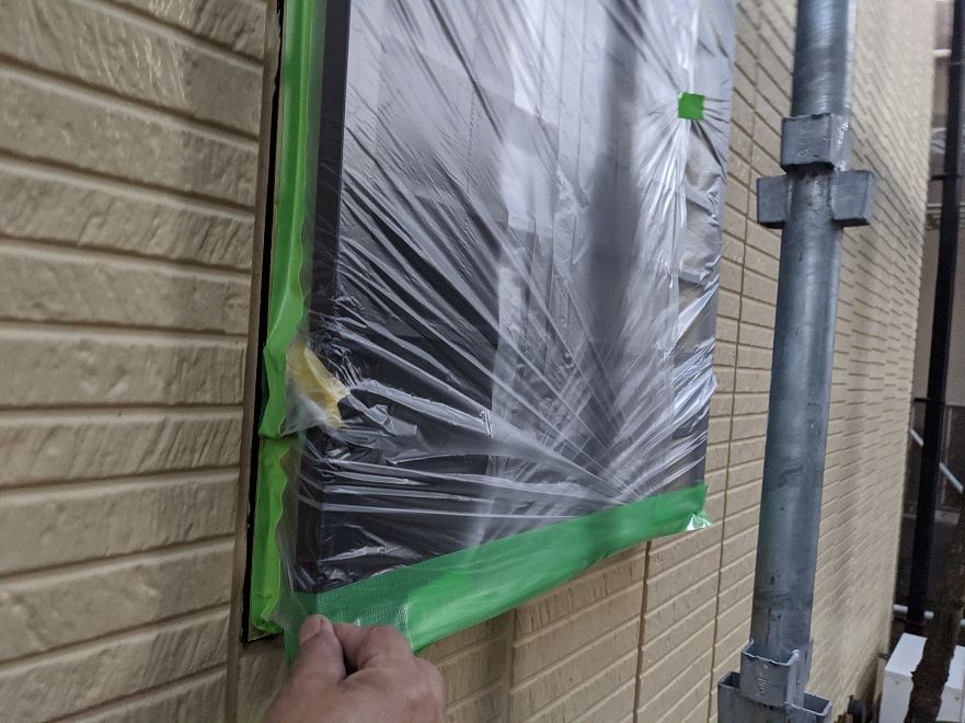 養生　保護　外壁塗装　付帯部塗装
