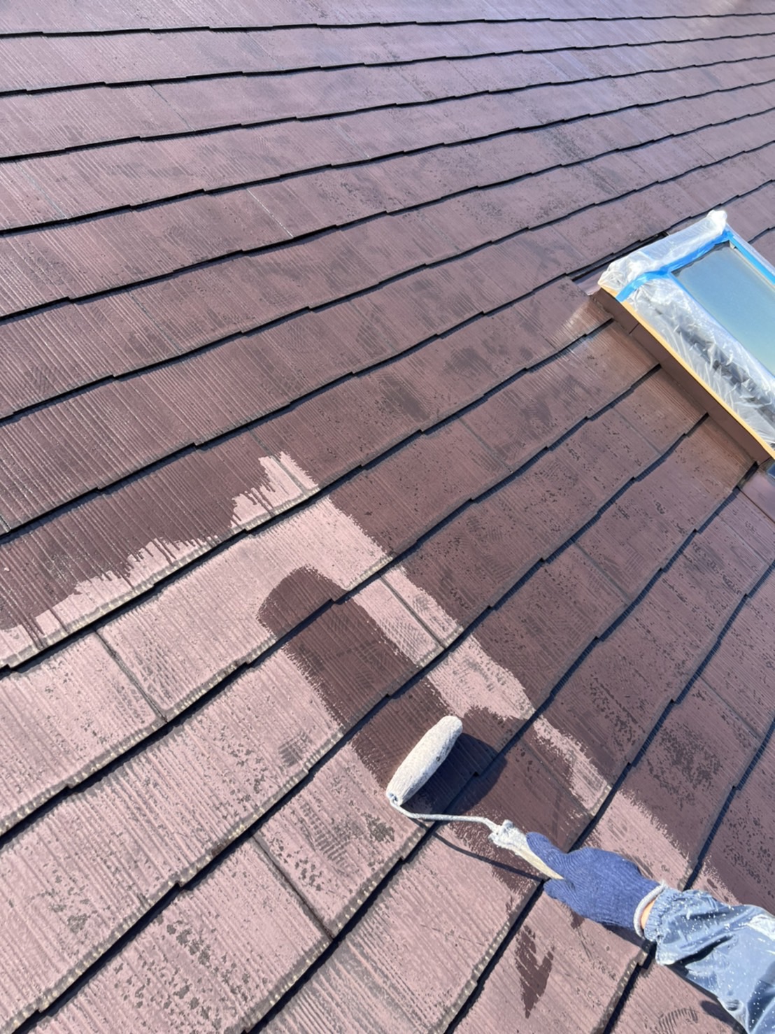 千葉市　屋根塗装　新生スレート瓦　下塗り　ベストシーラー