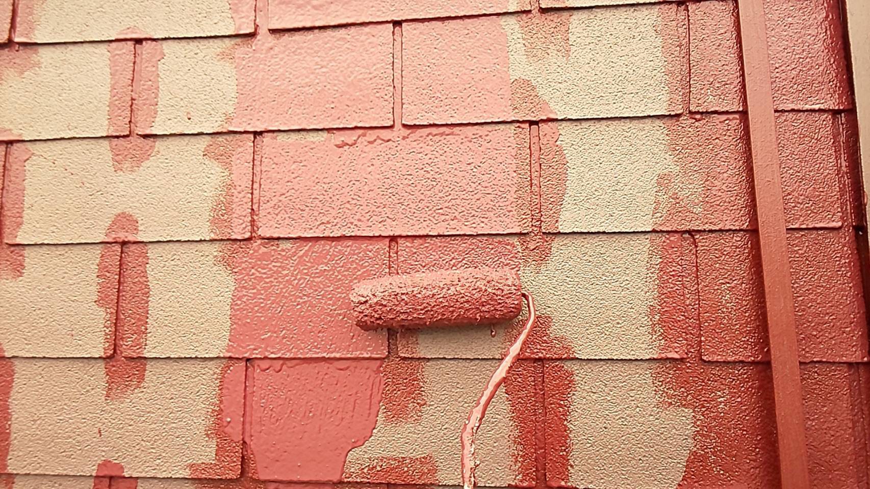 千葉市　マンション　屋根塗装　中塗り　水性シリコンベスト