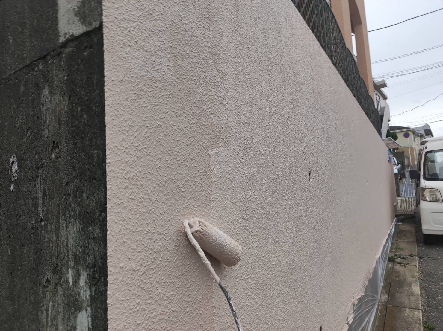 八千代市　塀塗装　ビーズコートフレッシュ