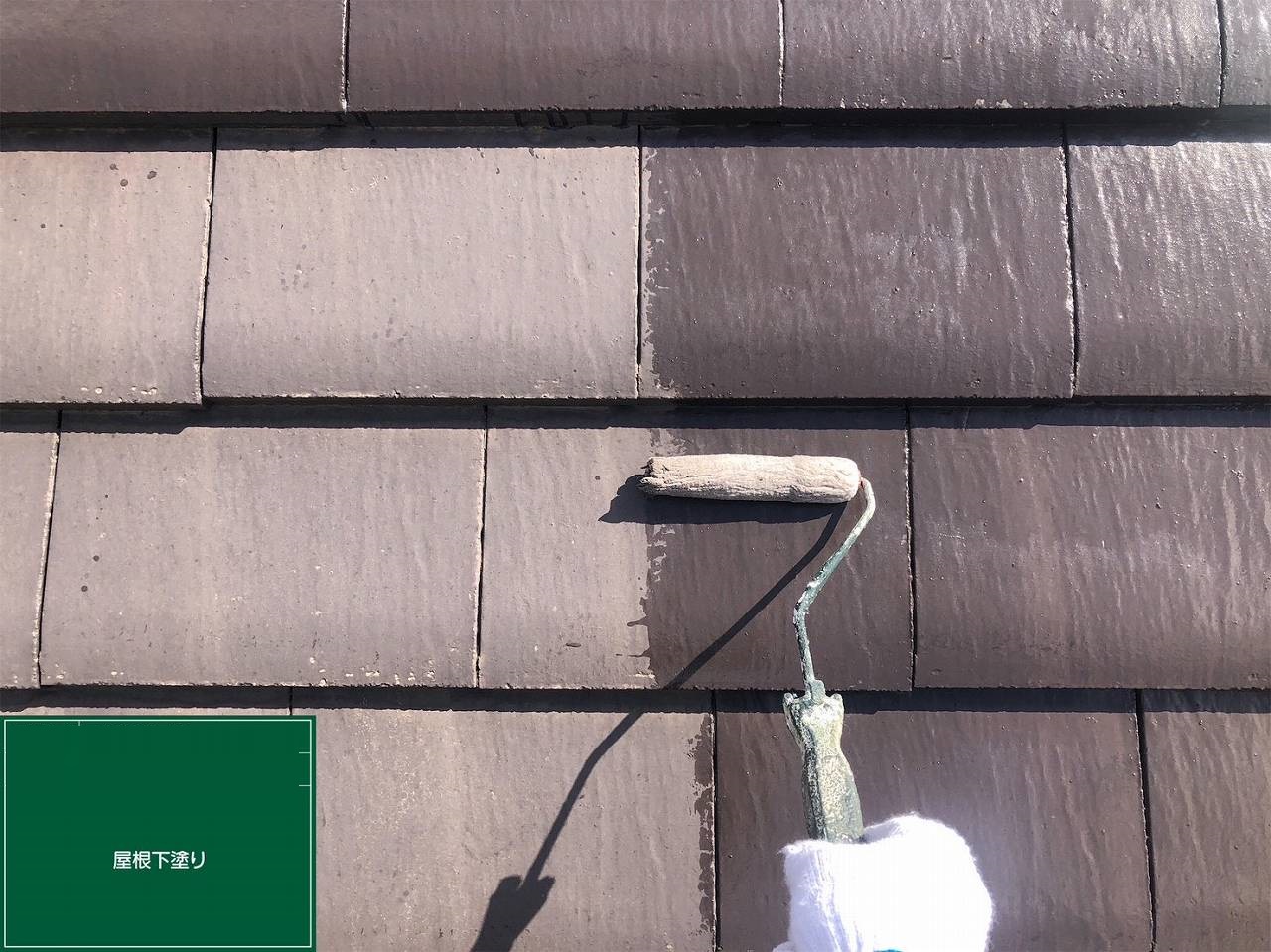 千葉市　屋根塗装　下塗り　パワーシーラー