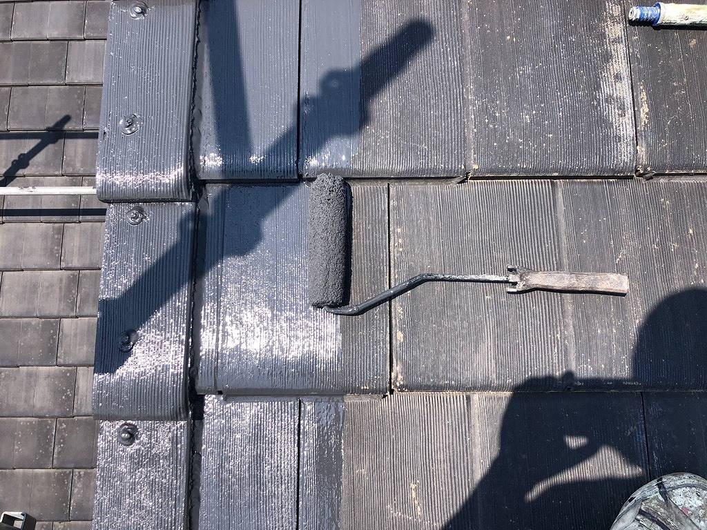 千葉市　屋根塗装　下塗り　プラチナルーフバインダー
