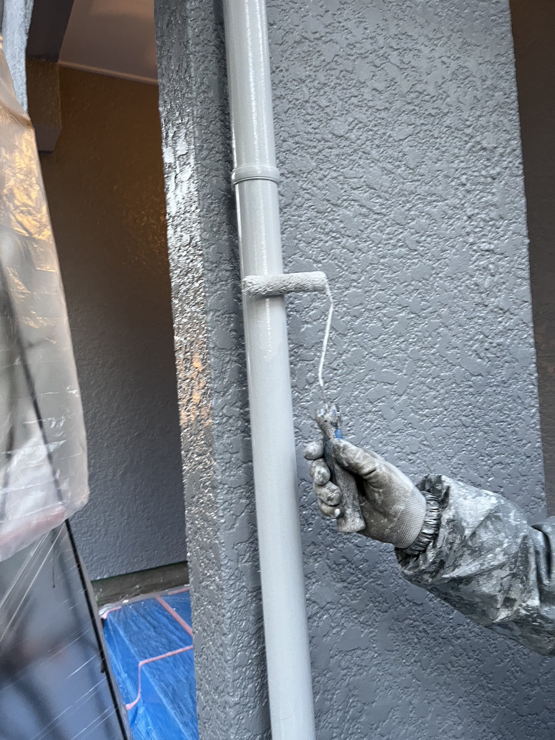 千葉市　付帯部塗装　雨樋　ファインパーフェクトトップ