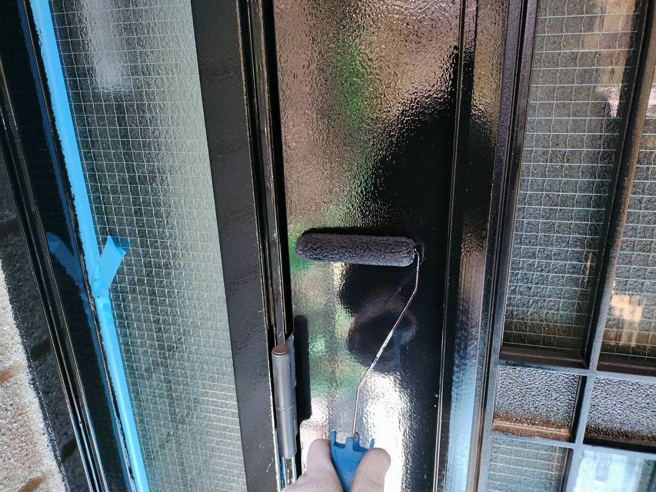 八千代市　付帯部塗装　鉄部　玄関ドア　錆止め　ファインパーフェクトトップ