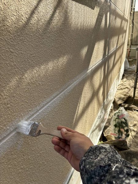千葉市　外壁塗装　下地処理　刷り込み　アレスダイナミックフィラー