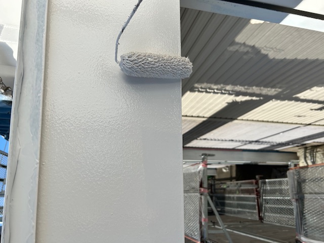 千葉市　倉庫　付帯部塗装　破風　ファインパーフェクトトップ