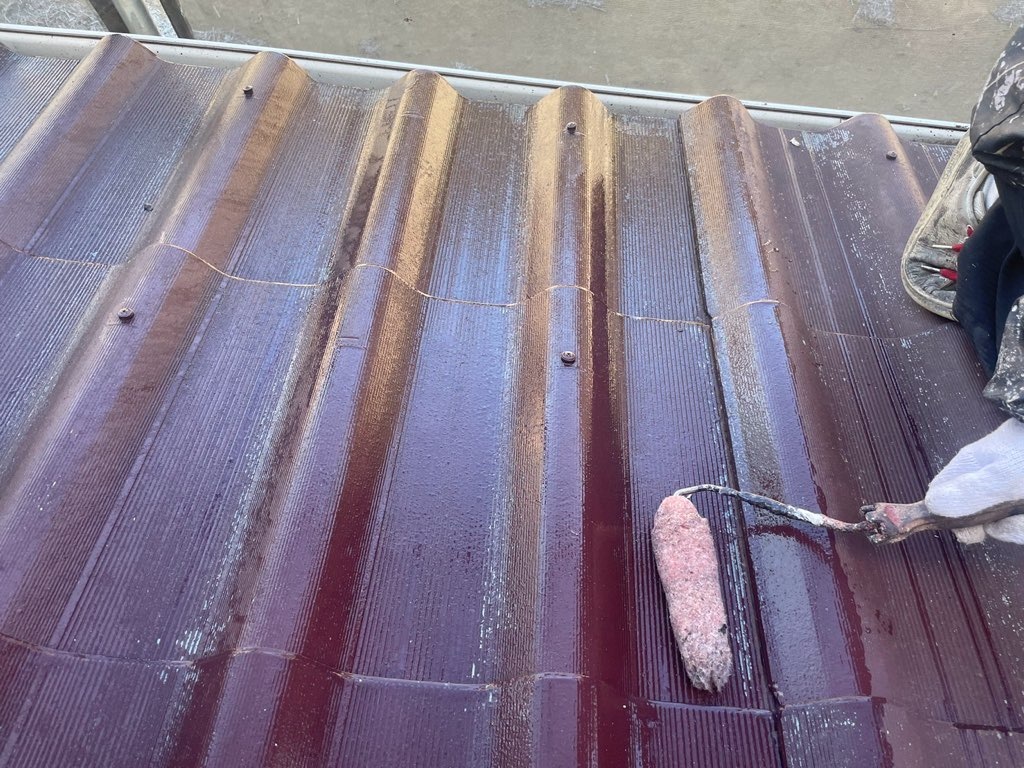 習志野市　屋根塗装　下塗り　水系パワーシーラー